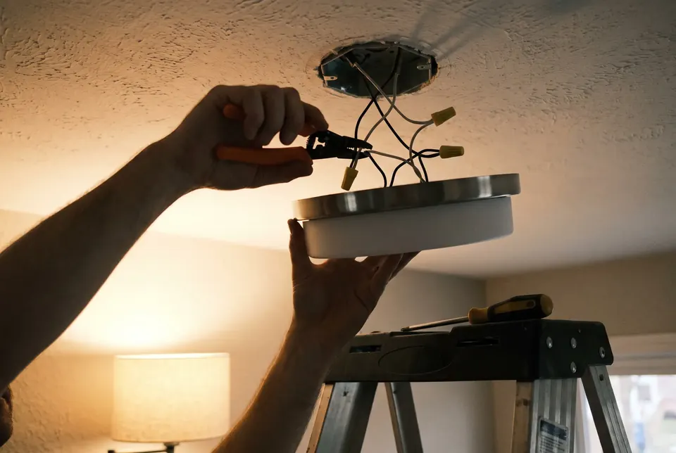 Installing a new ceiling light fixture